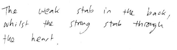 The weak and the strong