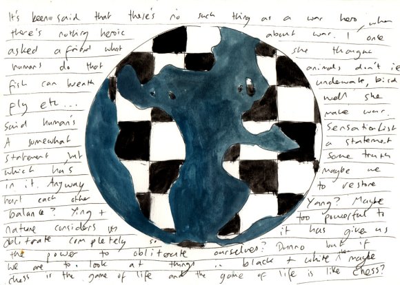 War - Pen and gouache on paper - 2015